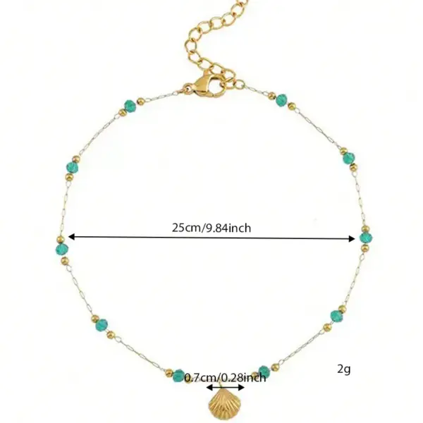 Wholesale 1 Piece Hawaiian Vacation Shell 304 Stainless Steel Waterproof Non Tarnish Ion Plating (IP) Real Gold Plated 18K Gold Women's Anklet