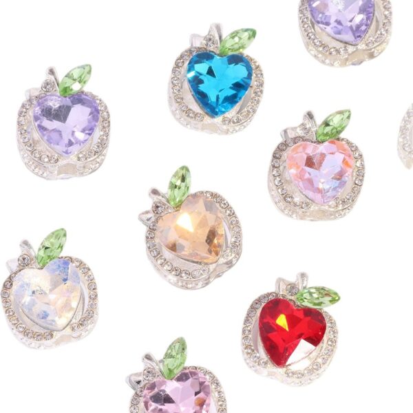 Wholesale Double-sided alloy apple four-hole straight hole loose beads beaded DIY keychain accessories