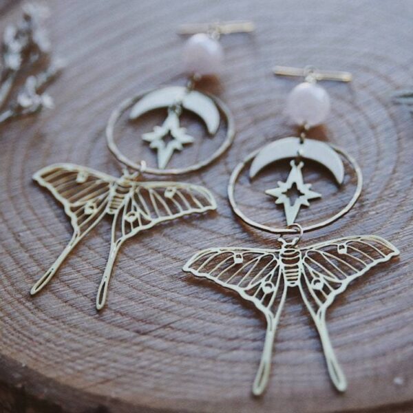 Wholesale New Bohemian National Fashion Women's Earrings Star and Moon Combination Earrings Hollow Pattern Butterfly Earrings