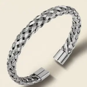 39B-E-9 Steel Color Steel Wire Open Bracelet