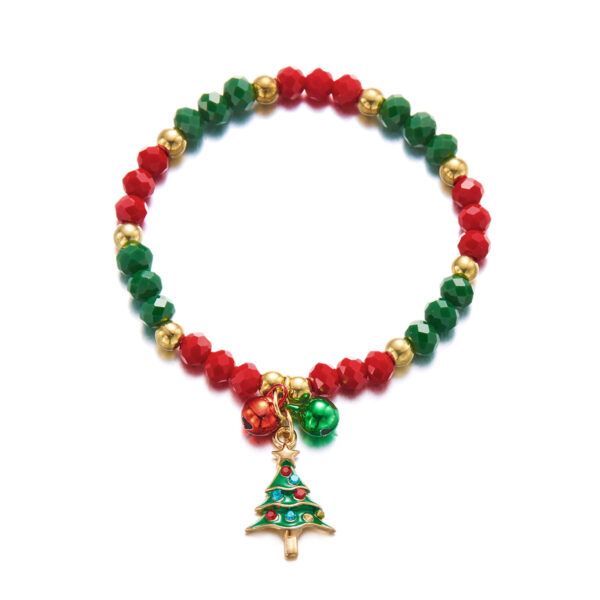 Wholesale Santa Claus Crystal Bell Beaded Bracelet