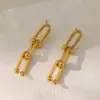 Wholesale PVD Coated Real Gold Plated U Shape 304 Stainless Steel Simple Style Waterproof Non Tarnish Bracelets Earrings Necklace