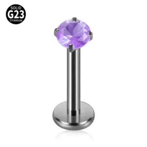 Purple round Zircon (3mm) / 1.2x8mm