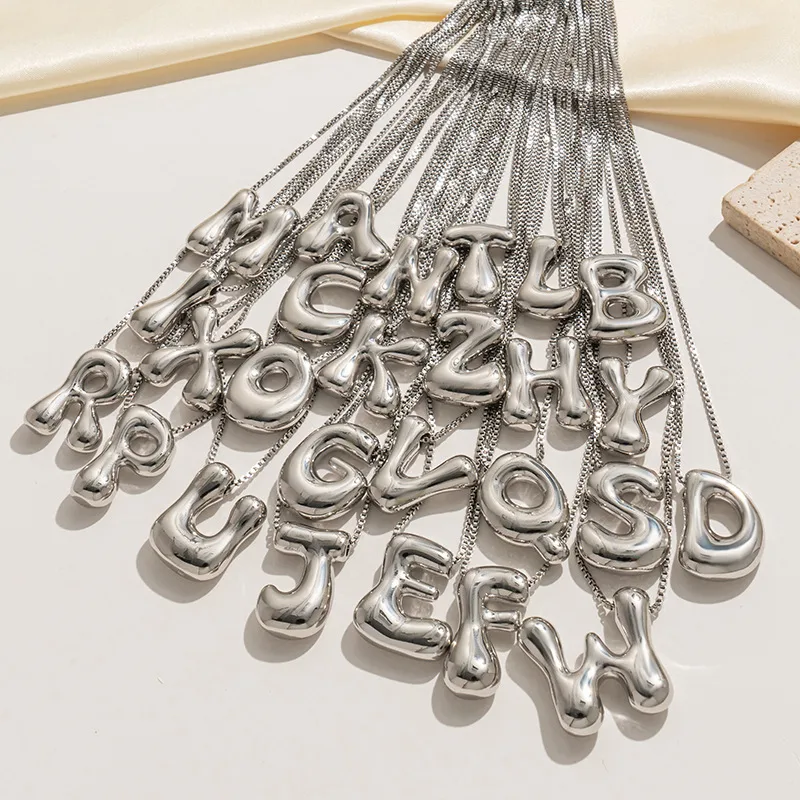 Wholesale Copper White Gold Plated Basic Plating Letter Pendant Necklace