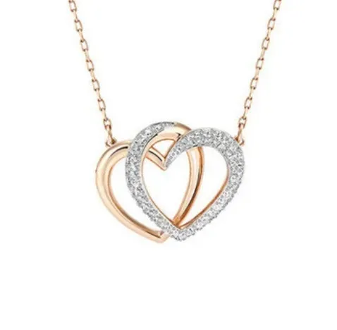 Wholesale High Version Heartbeat Collarbone Chain Demon Eye With Swarovski Elements Crystal Bow Gold 304 Stainless Steel Necklace