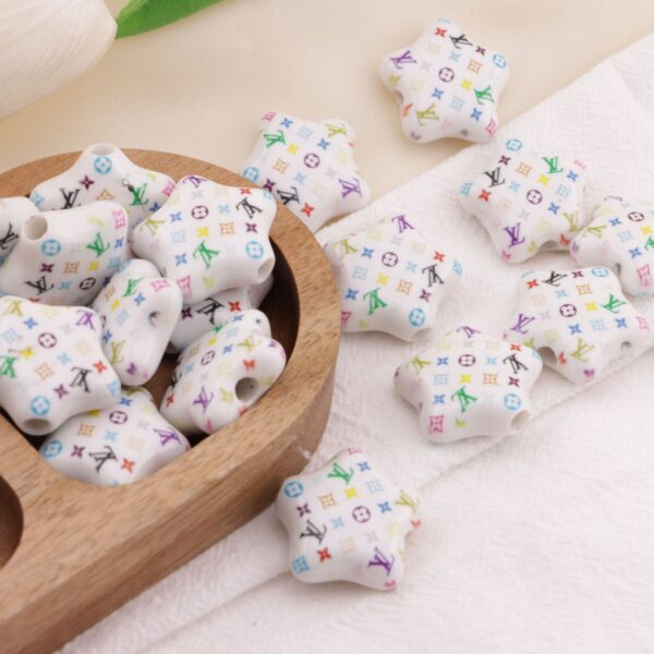 Wholesale Colorful five-pointed star acrylic beads