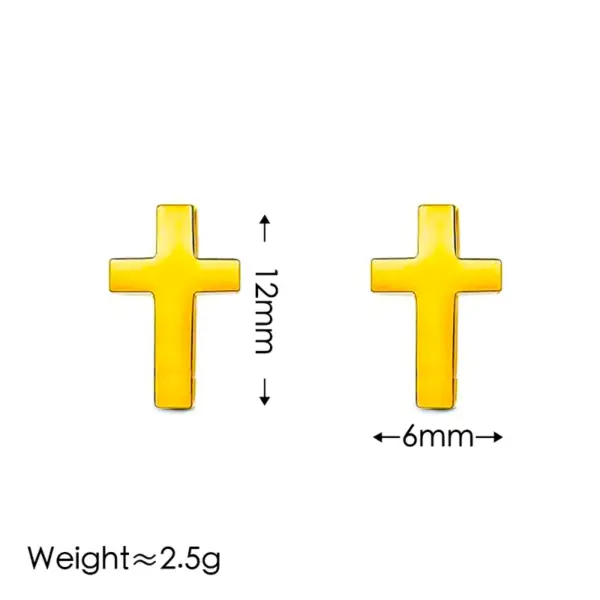 Wholesale Ion Plating (IP) 18K Gold Plated Cross 304 Stainless Steel Vintage Style Simple Style Waterproof Non Tarnish Bracelets Earrings Necklace