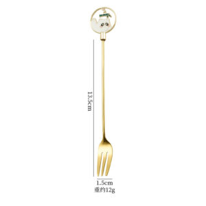 Bamboo panda fork-gold