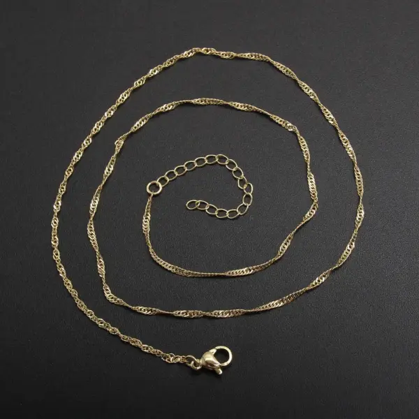 Wholesale Jewelry Simple Style Solid Color 304 Stainless Steel Gold Plated Necklace