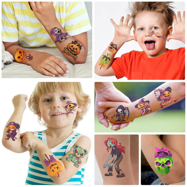 Wholesale Cross-border New Halloween Tattoo Stickers Waterproof Party Party Gifts Funny Fun Face Stickers Cross-border