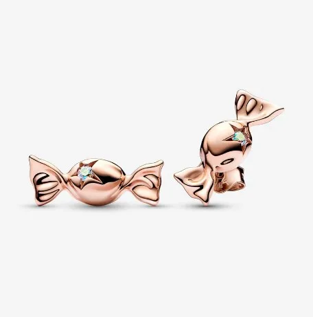 Wholesale Electroplating Rose Golden Plated Silver Plated Heart Shape Candy Flower Copper Simple Style Commute Plating Inlay Earrings Ear Studs