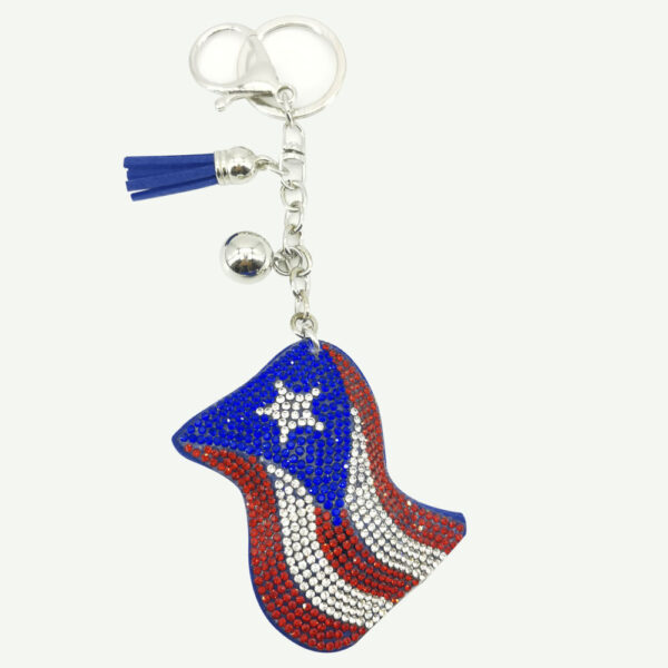 oly-4c17b9efda2a12e57c151825388e7812 Wholesale Velvet inlaid diamond flag keychain