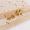 Wholesale 303 Stainless Steel Circle Electroplating Imitation Gold Vintage Style Classic Style Commute Earrings