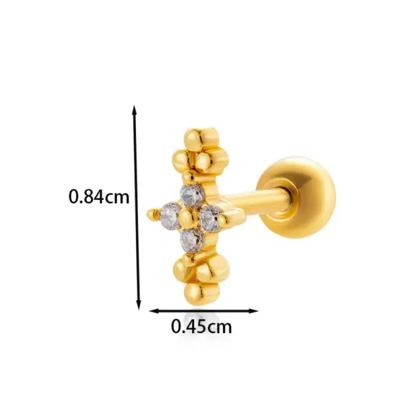 1 Piece Ear Cartilage Rings & Studs IG Style French Style Simple Style Star Flower Butterfly Copper Waterproof Non Tarnish Surgical Steel Zircon