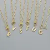 Copper Paperclip Chain Toggle Letter Pendant Necklace