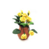 Wholesale 1:12 dollhouse accessories dollhouse mini clay flower plant red pottery pot yellow rose flower arrangement model