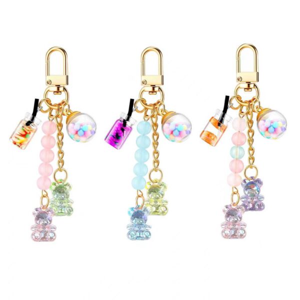 oly-4c353331cecfe7565860841179cb1f68 Wholesale Acrylic 3D Bear Sliced Fruit Bottle Keychain Pendant