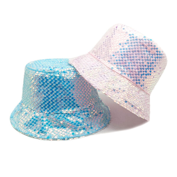 Wholesale Foreign trade new women's fashion color sequin cap face small double-sided sun hat European and American personality sunscreen fisherman hat