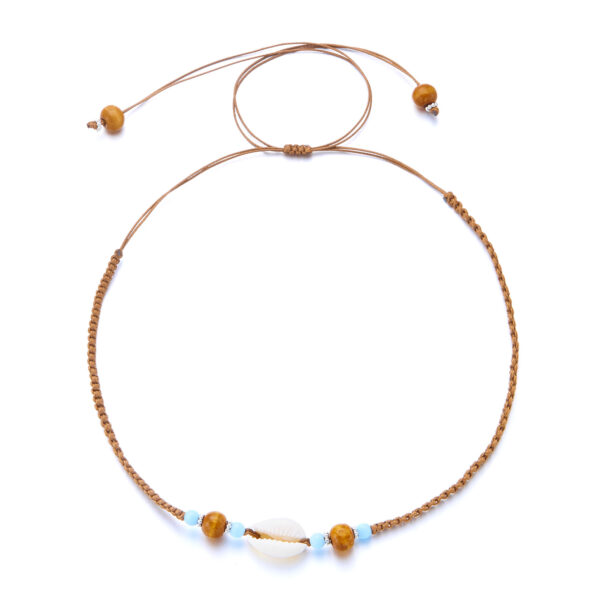 oly-4c3b75fc2dbf02873927404e7a0af9f7 Wholesale Fashion Holiday Beach Style Multicolor Shell Wooden Beads Woven Necklace Mix and Match Adjustable Handmade Woven Jewelry