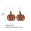 Wholesale Halloween Thanksgiving Vintage Wood Inlaid Sequin Earrings