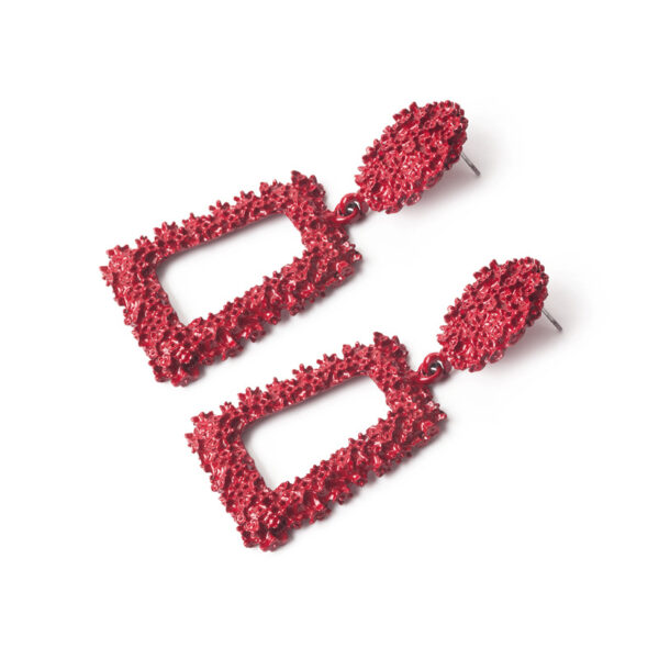 oly-4c3e6c28ef061943dad6fe4535bbed27 Wholesale Selling Trapezoidal Geometry Frosted Embossed Metal Earrings Exaerated Personality Bohemian Earrings for Women