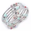 Wholesale Fashion Flower Natural Stone Beaded Layered Bracelets