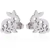 Wholesale PVD Coated 18K Gold Real Gold Plated Rabbit 304 Stainless Steel Simple Style Waterproof Non Tarnish Ear Studs