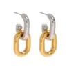 Wholesale PVD Coated Real Gold Plated Color Block 304 Stainless Steel Simple Style Classic Style Waterproof Non Tarnish Earrings