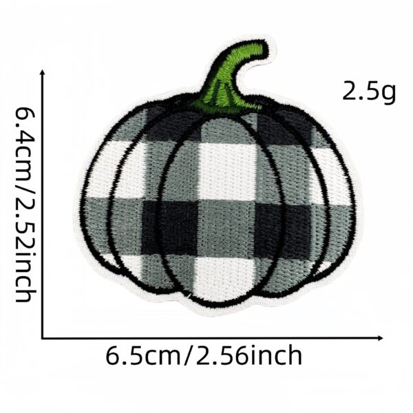 Wholesale New Colorful Plaid Pumpkin Embroidery Cloth Stickers Computer Embroidery Clothing Accessories Ironing Cloth Label Patch Accessories Ready Stock