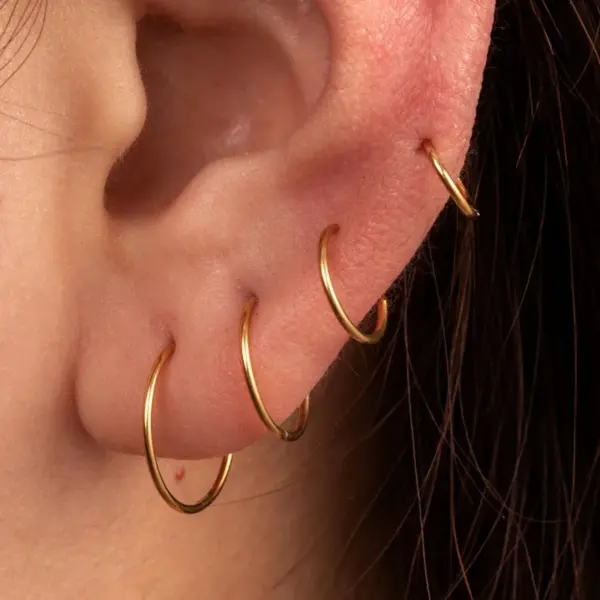 316 Stainless Steel Round IG Style Hoop Earrings For Women's