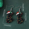Wholesale Christmas pendant earrings wooden double-sided earrings