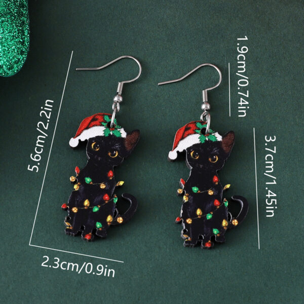 Wholesale Christmas pendant earrings wooden double-sided earrings