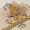 Wholesale PVD Coated Real Gold Plated 16K Gold White Gold Plated Gold Plating Flower 304 Stainless Steel Sweet Waterproof Non Tarnish Drop Earrings
