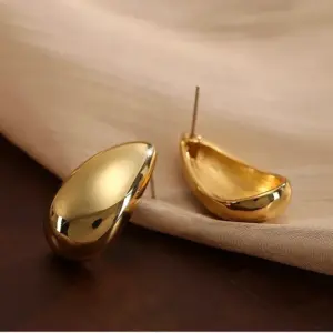 1 Pair Elegant Water oplets Plating Copper 18k Gold Plated Ear Studs