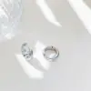 Wholesale PVD Coated 18K Gold Platinum Real Gold Plated Solid Color 304 Stainless Steel Simple Style Waterproof Non Tarnish Hoop Earrings