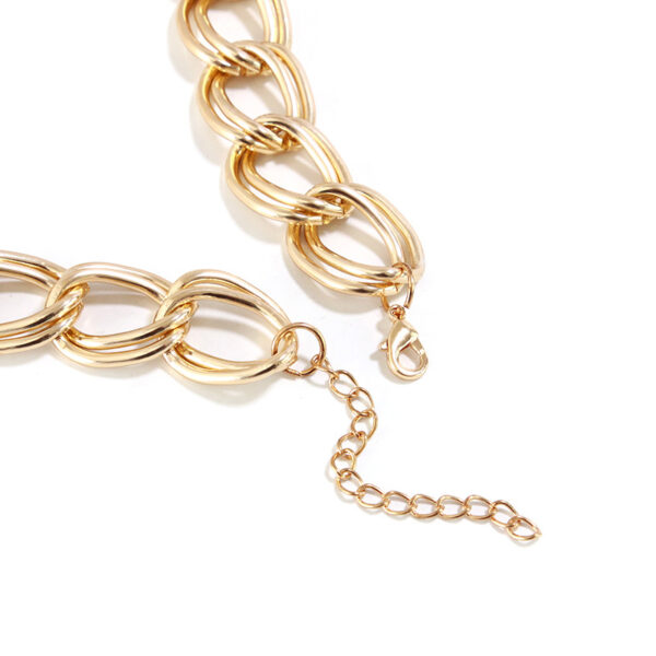 Wholesale 2022 New Punk European and American Style Cross-border Jewelry Personalized Necklace Women's Large Round Bead O-chain Gold Necklace Women