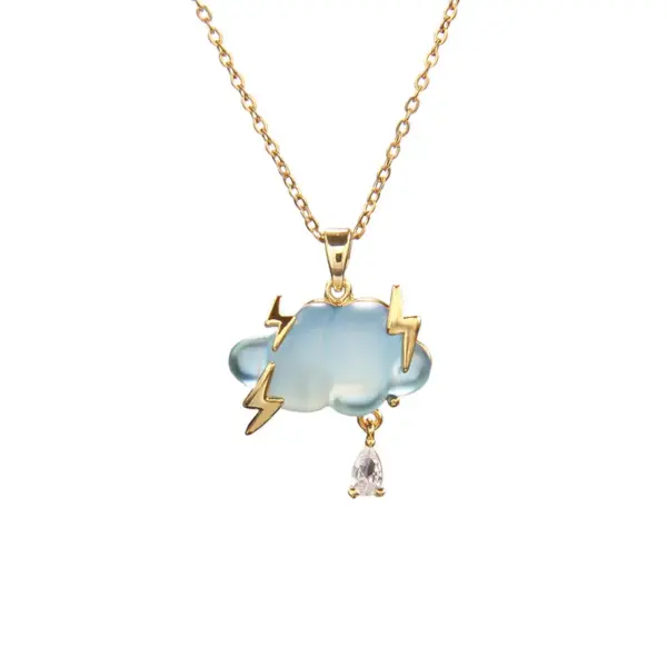 Wholesale Simple Style Clouds Copper Gold Plated Pendant Necklace In Bulk