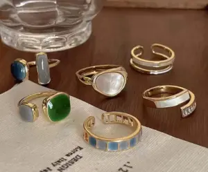 Wholesale Geometric Copper Sweet Shiny Open Ring Rings