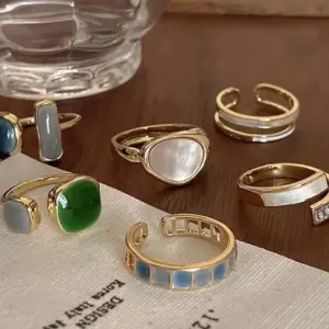 Wholesale Geometric Copper Sweet Shiny Open Ring Rings