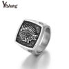 Wholesale European and American Hip Hop Jewelry Wholesale 2021 New Indian Totem Ring Retro Stainless Steel Men's Ring