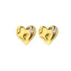 PVD Coated Real Gold Plated Star Heart Shape 304 Stainless Steel Casual Elegant Lady Waterproof Non Tarnish Ear Studs