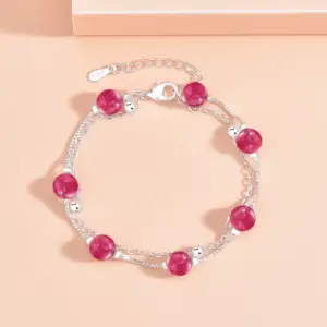 Strawberry Quartz Bracelet [Silver]]