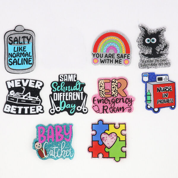 Wholesale Cartoon letter rainbow heart bag accessories acrylic