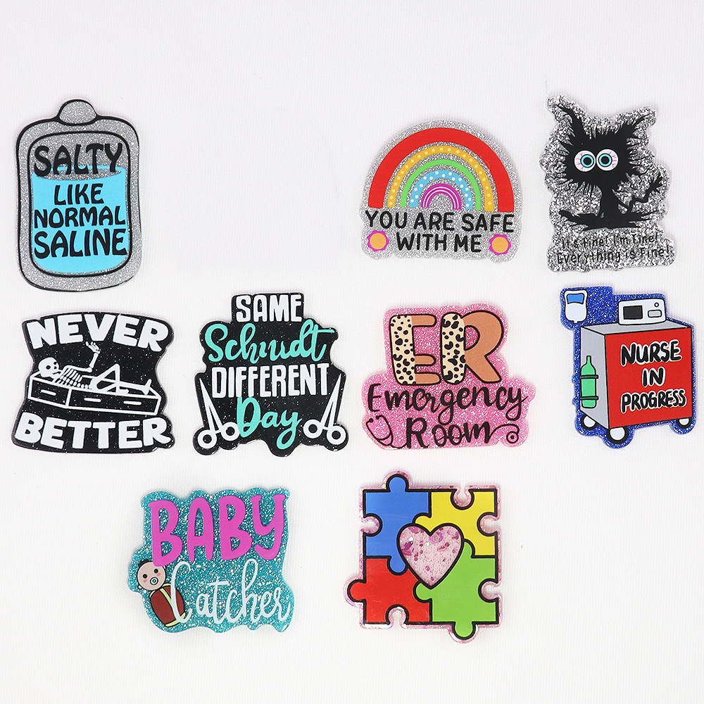 Wholesale Cartoon letter rainbow heart bag aessories acrylic