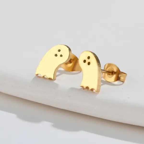 Wholesale PVD Coated 18K Gold Real Gold Plated Dog Dinosaur Giraffe 304 Stainless Steel Fashion Waterproof Non Tarnish Ear Studs