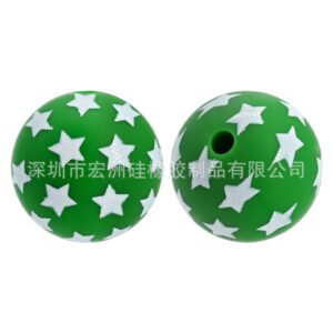 3 green background stars / 15mm (other sizes can be customized)