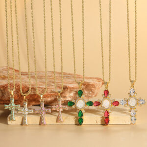 Wholesale Europe and the United States hot-selling niche personality cross design pendant clavicle chain all-match trend vintage necklace jewelry women