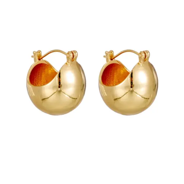 Fashion Heart Copper No Inlaid 14K Gold Plated Earrings