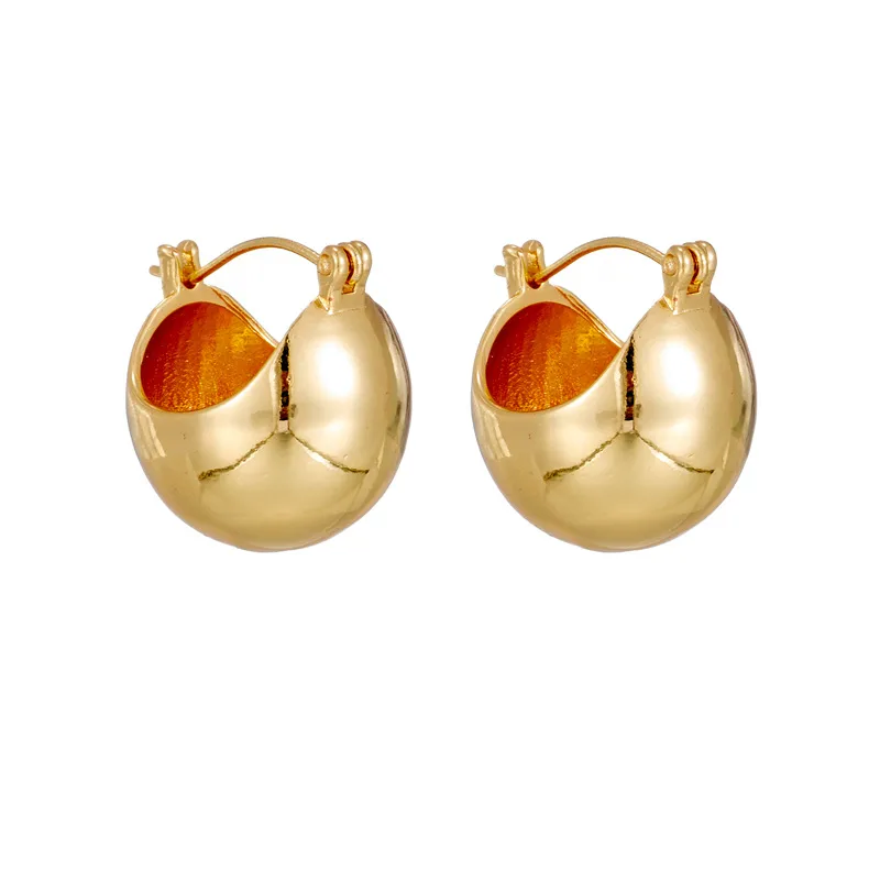 Wholesale Fashion Heart Copper No Inlaid 14K Gold Plated Earrings