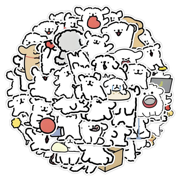 Wholesale 50 Adorable Cross-Border Puppy Doodle Stickers